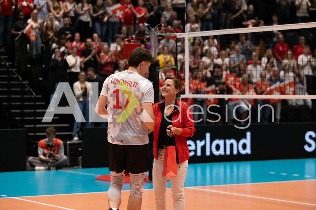 Luxembourg v Switzerland - CEV European League Men | KRIENS, SWITZERLAND - JUNE 12: ALEXANDER LENGWEILER of Switzerland after the CEV European League match between Luxembourg and Switzerland at Pilatus Arena on June 12, 2026 in Kriens, Switzerland. - Realisiert mit Pictrs.com