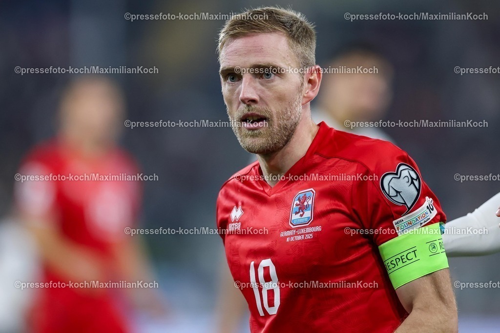 DFB10102502226 | 10.10.2025, Fußball, Länderspiel, Deutschland - Luxemburg, UEFA WM-Qualifikation, 2025/2026, Gruppe A, PreZero Arena in Sinsheim: Laurent Jans (LUX #18) DFB regulations prohibit any use of photographs as image sequences and or quasi-video.