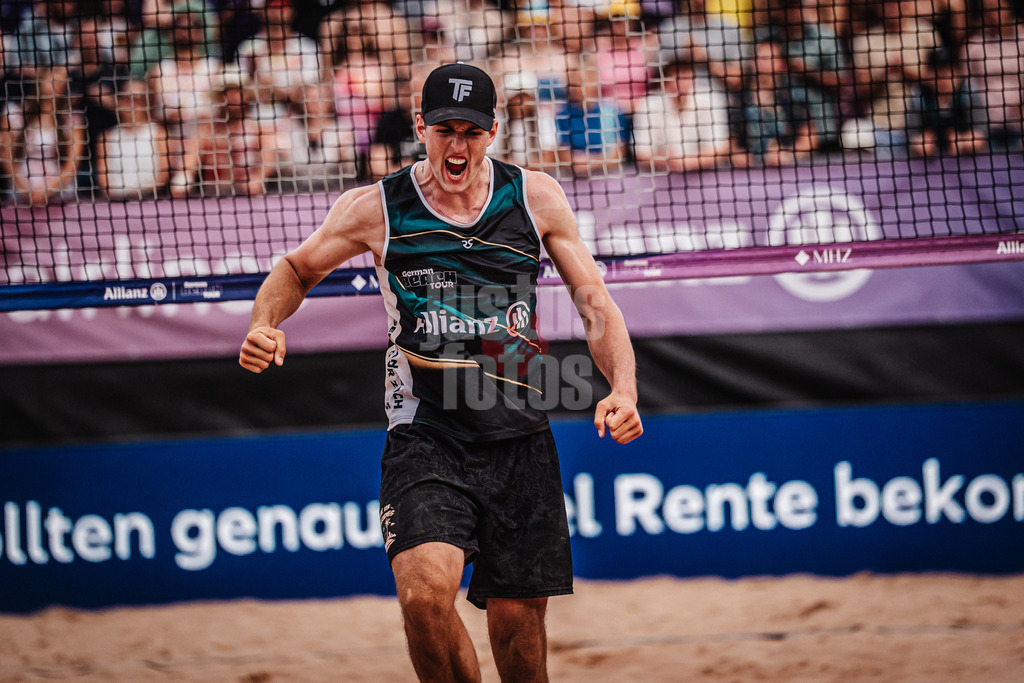Beachvolleyball | Männer | Allianz German Beach Tour 2025 | Tourstop München | 12.07.2025 | Tristan Fröbel jubelt