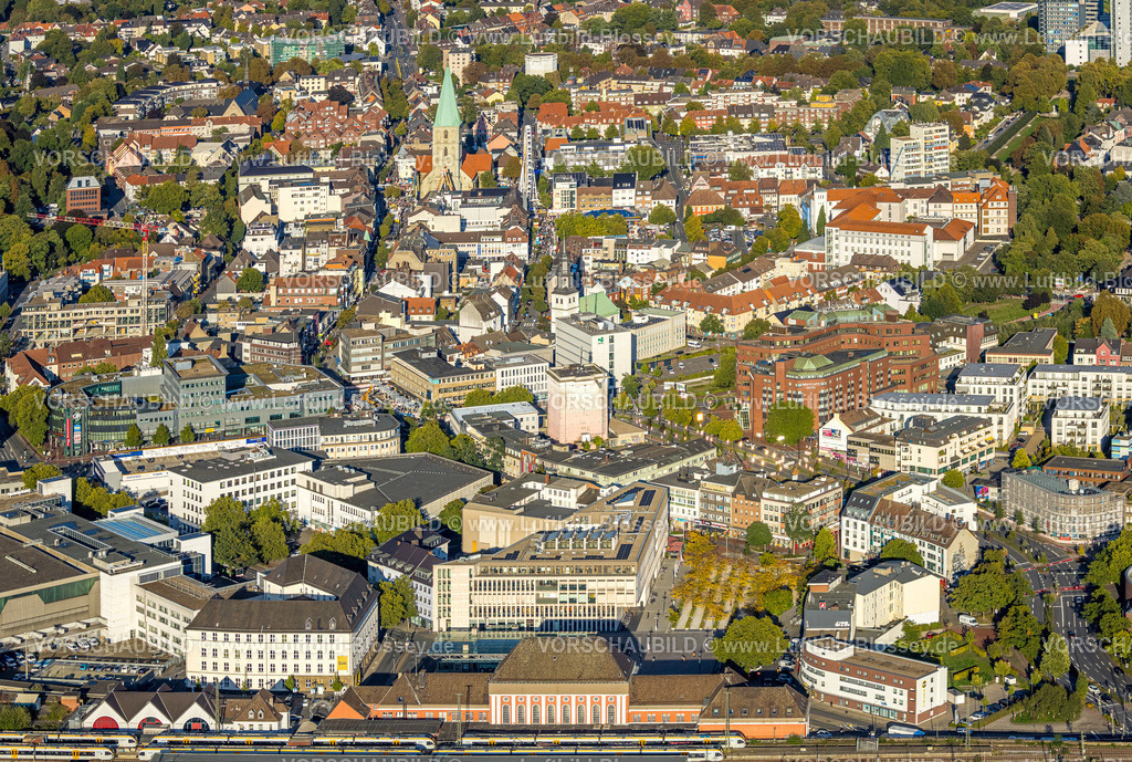 Hamm250904645 | Luftbild, City Innenstadtansicht mit evang. Pauluskirche, Stadtfest mit Riesenrad, Mitte, Hamm, Ruhrgebiet, Nordrhein-Westfalen, Deutschland