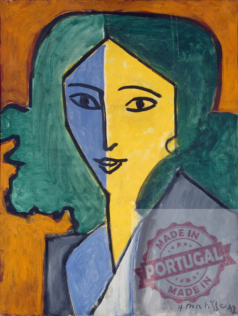 Henri Matisse fauvist abstract portrait of a woman. Henri Matisse | Henri Matisse painting a colorful abstract portrait of a woman using fauvism style - Realized with Pictrs.com