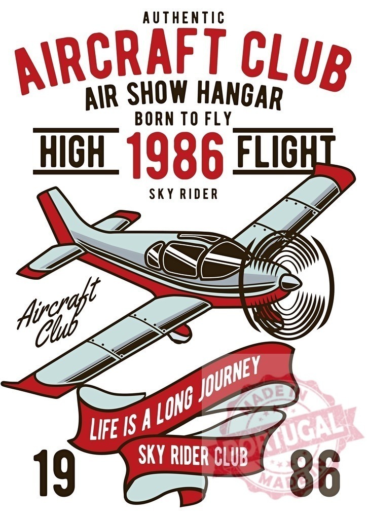 Authentic aircraft club air show hangar flight | Vintage propeller airplane illustration representing an aircraft club and aviation concept - Realisiert mit Pictrs.com