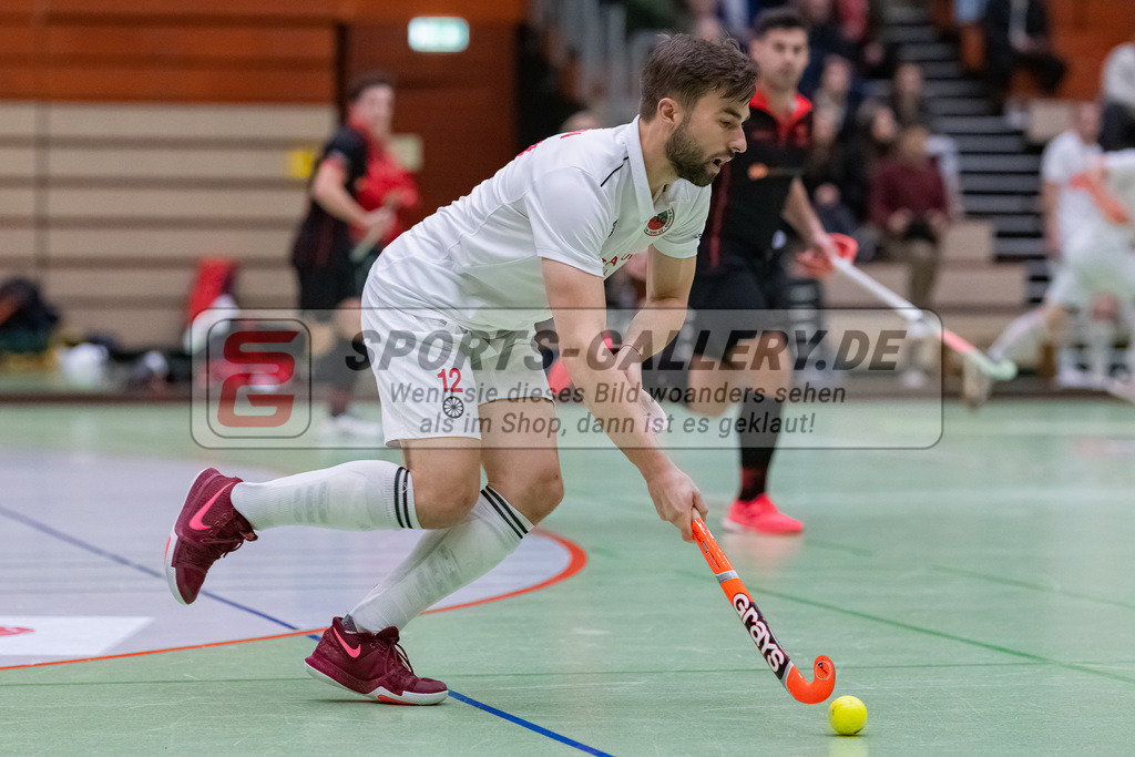 HK_20230113_102709 | 1. Bundesliga ( Halle ) Herren Crefelder HTC - DSD Düsseldorf am 13.1.2023 Crefelder HTC  ( CHTC ) Halle Glockenspitz , Krefeld , Jansen Phillip ( Crefelder HTC #12 )
