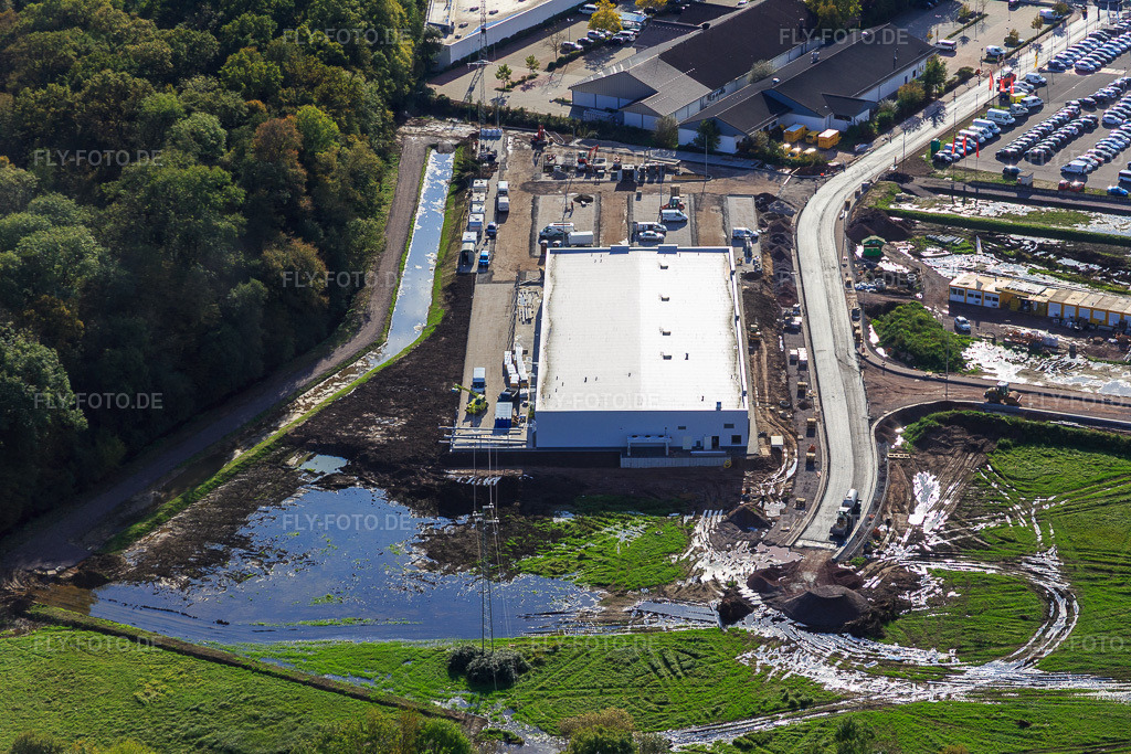 Luftbild: Neueröffnung EDEKA Neubau in der Lauterburger Straße in Kandel im Bundesland Rheinland-Pfalz in Deutschland. Foto: IMG_074535.jpg vom 14.10.2014 durch Werner Riehm/FLY-FOTO.de
