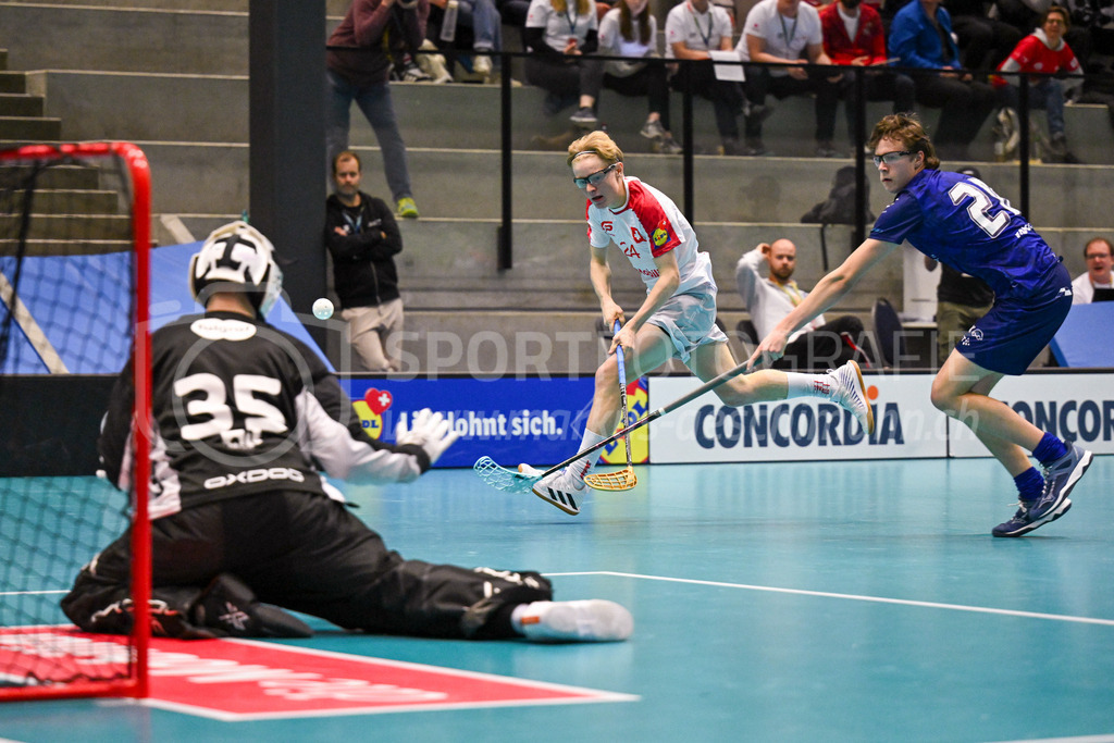 Switzerland U19 vs Finland U19 - 3. February 2024 | Switzerland U19 vs Finland U19
U19 Men International Matches in Switzerland
GoEasy Arena, Siggenthal Station
Switzerland forward #24 Julian Egli.
Credit: Markus Aeschimann | <a href="https://www.markus-aeschimann.ch">Sportfotografie Markus Aeschimann</a> | <a href="https://www.instagram.com/sportfotografie.aeschimann">@sportfotografie.aeschimann</a> - Realisiert mit Pictrs.com