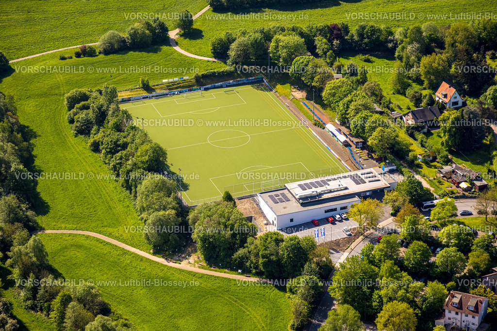 Hagen240504345 | Luftbild, Fußballstadion Wörthstraße mit neuem Vereinsheim, TSV Fichte Hagen 1863 e. V., Eilpe, Hagen, Ruhrgebiet, Nordrhein-Westfalen, Deutschland