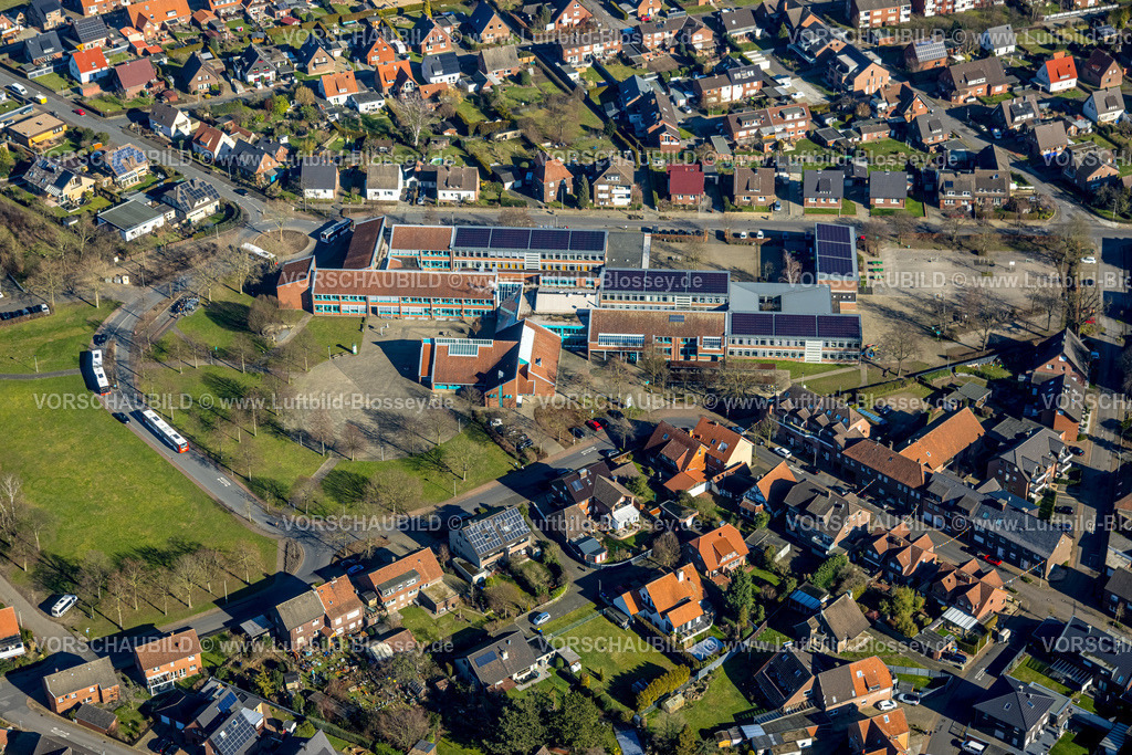 Olfen230206607 | Luftbild, Wolfhelmschule Gesamtschule, Olfen-Stadt, Olfen, Münsterland, Nordrhein-Westfalen, Deutschland