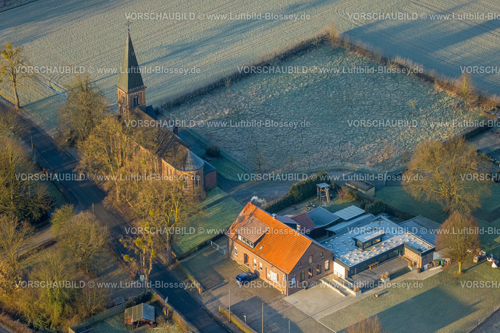 Hamm250200279Uentrop | Luftbild, Katholische Kirche St. Joseph, St. Hubertus Schützenbruderschaft Süddinker 1826 e.V., Stadtbezirk Rhynern, Hamm, Ruhrgebiet, Nordrhein-Westfalen, Deutschland