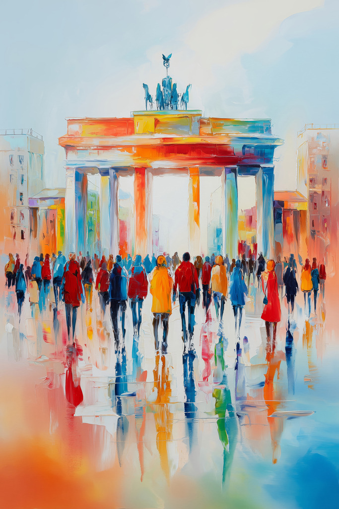 2508024 - Menschen in Berlin | Bestelle dieses Berlingemälde als hochwertigen Kunstdruck, z.B. auf Leinwand oder hinter Acrylglas in vielen Formaten mit versandkostenfreier Lieferung innerhalb Deutschlands.