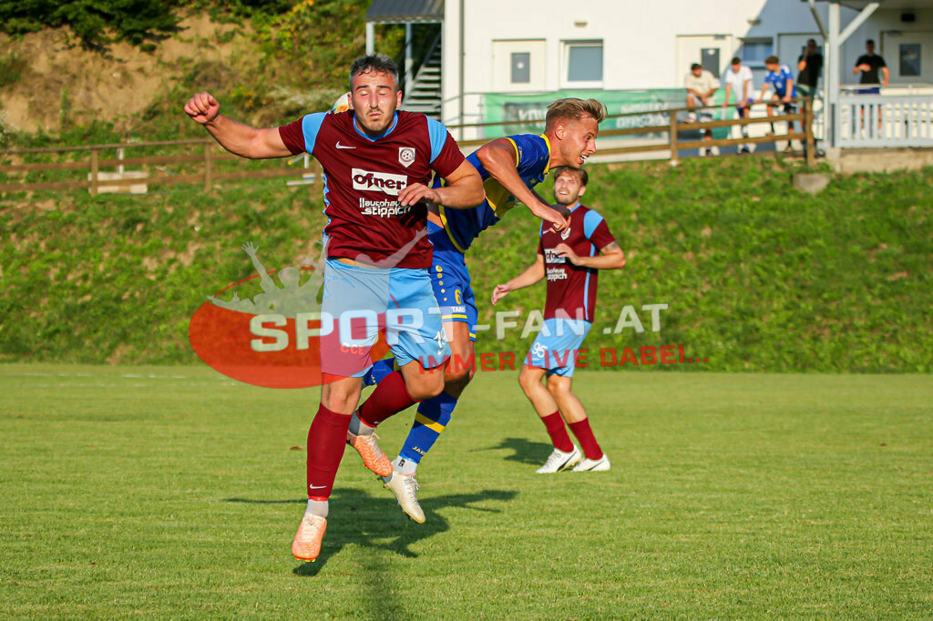 SK Maria Saal - DSG Ferlach 2-3, Unterliga Ost | Imran Khazhmagamadov (SK Maria Saal #19) Vernes Durmisevic (DSG Ferlach #6) SK Maria Saal - DSG Ferlach 2-3 am 22.08.2023 in Maria Saal
(Sportplatz), Austria, (Photo by Ernst Krawagner sport-fan.at) - Realisiert mit Pictrs.com