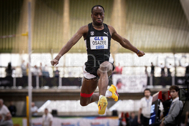 Deutsche Leichtathletik-Hallenmeisterschaften; Dortmund, 01.03.2026 | Peter Osazee (MTG Mannheim); Deutsche Leichtathletik-Hallenmeisterschaften am 01.03.2026 in der Helmut-Körnig-Halle in Dortmund. 