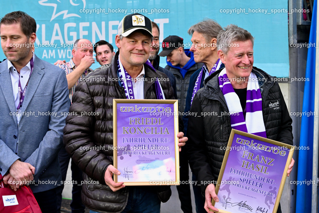 Austria Klagenfurt vs. SK Rapid 10.3.2024 | Klagenfurt Bürgermeister Christian Scheider, Arno Arthofer Landessportdirektor, Legenden Ehrung