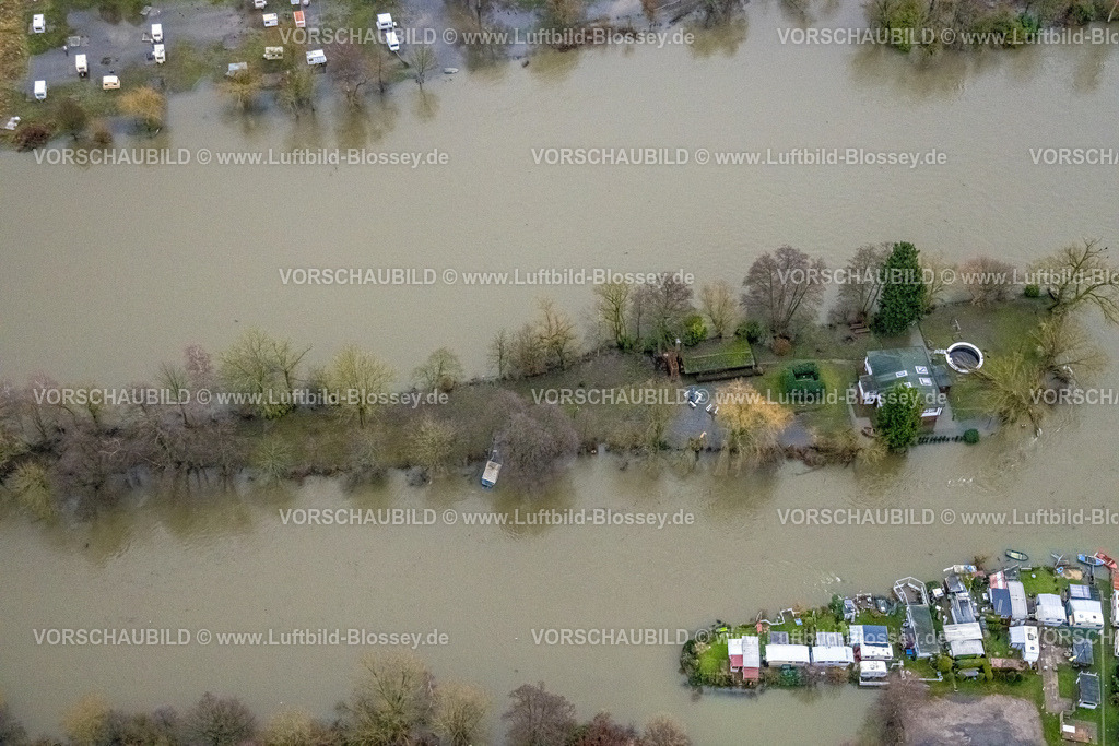 Witten231201959Ruhr | Luftbild, Ruhrhochwasser, Weihnachtshochwasser 2023, starke Regenfälle,  Bommern, Witten, Ruhrgebiet, Nordrhein-Westfalen, Deutschland