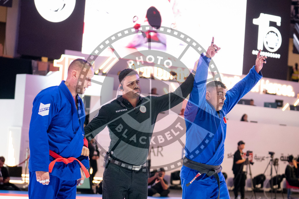 20231107PBB6800 | Fighters compete during the AJP World Master Championship in the Mubadala Arena in Abu Dhabi, Arab United Emirates, on November 7, 2023.
