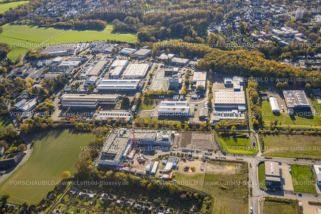 Bochum221100144 | Luftbild, Baustelle und Neubau im Gewerbegebiet An der Salzstraße, Neue Zentralküche des Katholischen Klinikums Bochum und der St. Elisabeth Gruppe, Gerthe, Bochum, Ruhrgebiet, Nordrhein-Westfalen, Deutschland