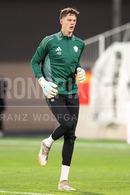 TSV Egger Glas Hartberg vs SV Oberbank Ried – Austrian Bundesliga Match | TSV Egger Glas Hartberg and SV Oberbank Ried. High-intensity match action, tackles, shots on goal, celebrations, fan atmosphere and stadium scenes captured in professional quality. The image shows Tom Ritzy Huelsmann (Hartberg).