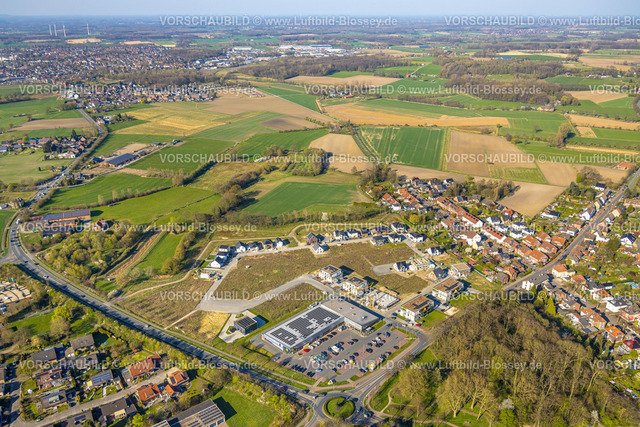 Selm250404739 | Luftbild, Wohnquartier Neuenkamp Am Alten Schützenplatz, Baustelle und Neubaugebiet Einfamilienhäuser, Gewerbegebiet Ferdinand-Spahn-Weg, Bork, Selm, Münsterland, Nordrhein-Westfalen, Deutschland