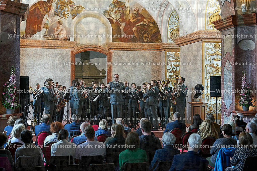 ALS1694_XXXIX-Chopin-Festival_Ausklang_Militaermusikkapelle NOe | (C)FotoLois.com, Alois Spandl, XXXIX. internationales CHOPIN-Festival in der Kartause Gaming, AUSKLANG in der Barockbibliothek mit der Militärmusik Niederösterreich unter der Leitung von Militärkapellmeister Oberst Adolf Obendrauf, So 6. August 2023.