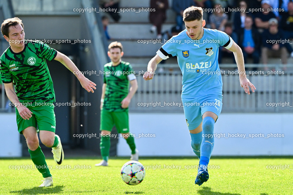 SC Landskron vs. SVG Bleiburg | #8 Philipp Gatti SC Landskron, #28 Al Mahic SVG Bleiburg, SC Landskron vs. SVG Bleiburg, SC Landskron vs. SVG Bleiburg am 28.04.2024 in Villach (Sportzentrum Landskron), Austria, (Photo by Bernd Stefan)