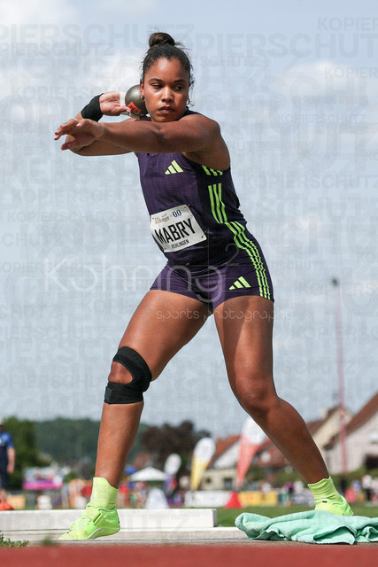 61. Internationales Pfingstsportfest; Rehlingen-Siersburg, 24.05.2026 | REHLINGEN , GERMANY - MAY 24: Yemisi Mabry (GER/MTG Mannheim) during the 61. Internationales Pfingstsportfest on 24.05.2026 at the  Bungertstadion in Rehlingen-Siersburg (Saarland / Deutschland).