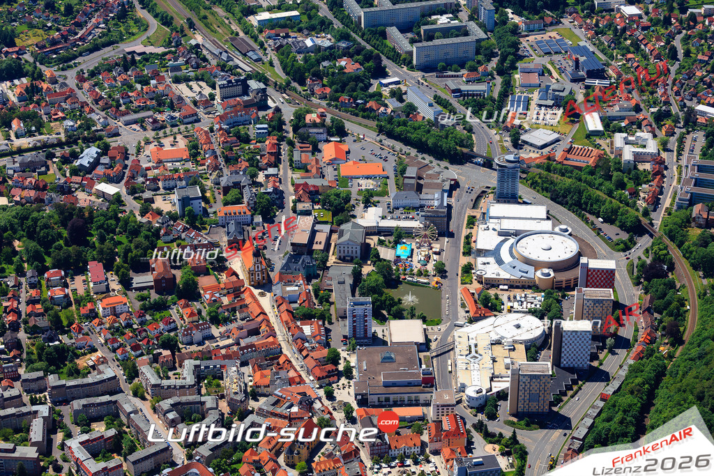 Die Luftaufnahme der Stadt Suhl wurde vom UL-Flugzeug heraus erstellt ( keine Drohne )- hohe Auflösung für beste Qualität