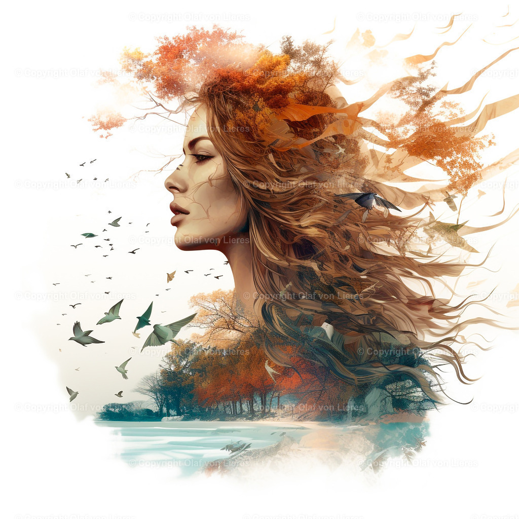 Herbst | Frauengesicht Mutter Natur Herbst