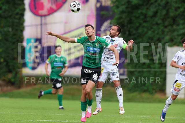 Friendly Match: SC Weiz vs TSV Hartberg in Weiz | Weiz, AUSTRIA, 01.JUL.26 - SOCCER - ADMIRAL Bundesliga, SC Weiz vs TSV Hartberg, test match. The image shows Kristijan Katalenac (SC Weiz) and Tobias Kainz (Hartberg).