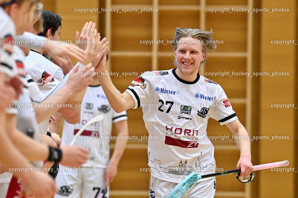 VSV Unihockey vs. KAC Floorball | #27 Valtteri Pernu KAC Floorball, VSV Unihockey vs. KAC Floorball, VSV Unihockey vs. KAC Floorball am 28.03.2026 in Villach (Ballspielhalle St. Martin), Austria, (Photo by Bernd Stefan)