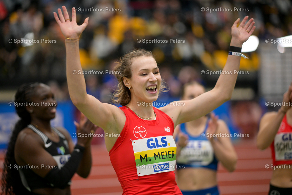 DM Halle 2026_Samstag-200 | 28.02.2026, xkaix, Leichtathletik Deutsche Meisterschaften Halle 2026,  v.l. Deutsche Meisterin Marlene Meier (TSV Bayer o4 Leverkusen) - Realisiert mit Pictrs.com