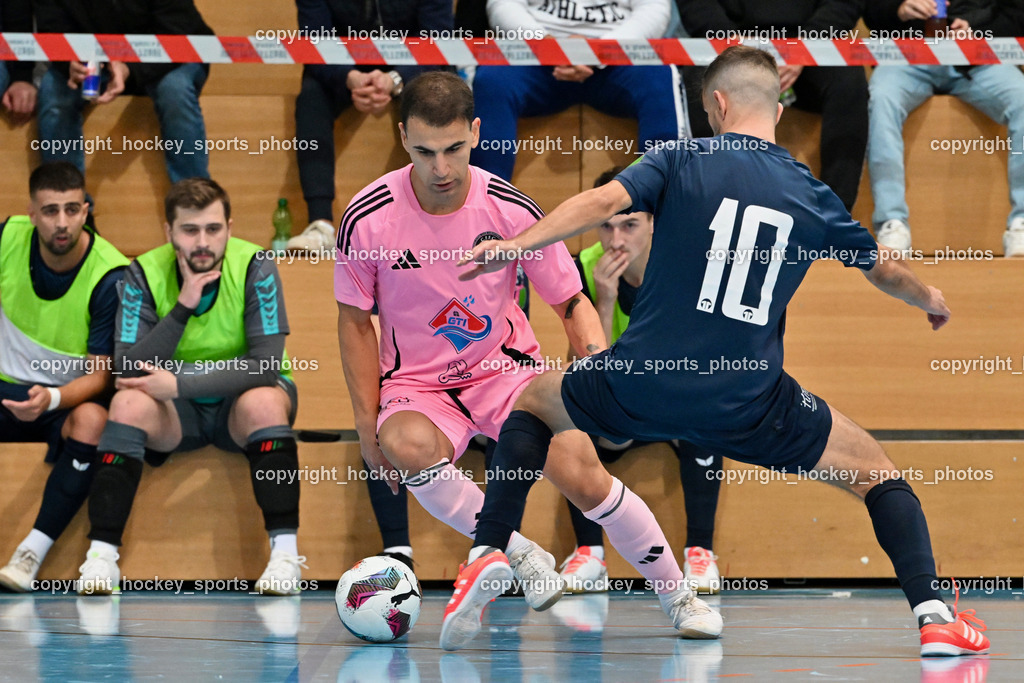 Carinthia Flamengo Futsal Club vs. LPSV-K | #21 Robert Dimitrov Carinthia Flamengo, #10 Samir Nuhanovic LPSV-K, Carinthia Flamengo Futsal Club vs. LPSV-K, Carinthia Flamengo Futsal Club vs. LPSV-K am 03.11.2024 in Klagenfurt (Ballspielhalle Viktring), Austria, (Photo by Bernd Stefan)