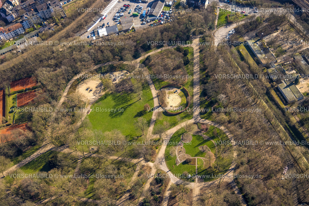 Gelsenkirchen240300941 | Luftbild, kreisförmige Gartenanlage im Stadtgarten, Altstadt, Gelsenkirchen, Ruhrgebiet, Nordrhein-Westfalen, Deutschland