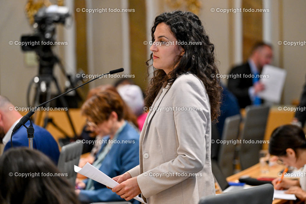 Landhaus Linz_ Promenade_ Landtagssitzung_ 13.06.2024-83 | 13.04.2024, Landhaus Linz AUT, Promenade, Landtagssitzung, im Bild Ines Vukajlovic  (Die Gruenen, LAbg.)
