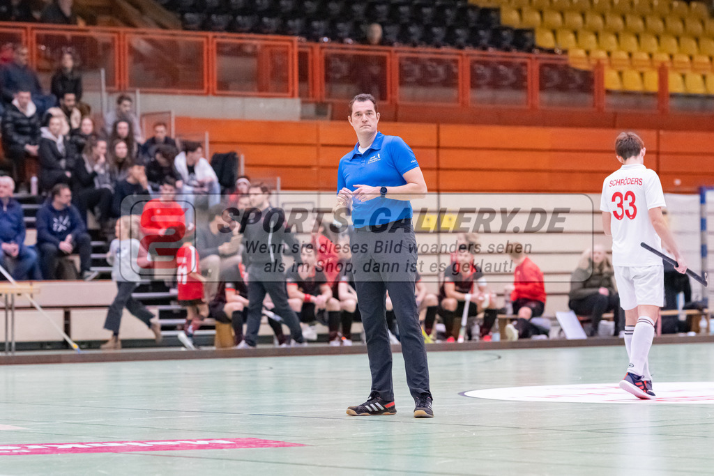 HK_20230113_102726 | 1. Bundesliga ( Halle ) Herren Crefelder HTC - DSD Düsseldorf am 13.1.2023 Crefelder HTC  ( CHTC ) Halle Glockenspitz , Krefeld , Blasch ( SR )