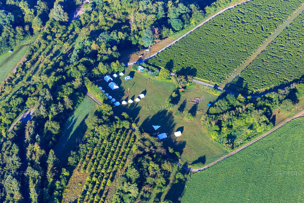 Luftbild: Pfadfinderlager auf dem Pfadfinder Zeltplatz in Bruchsal im Bundesland Baden-Württemberg in Deutschland. Foto: IMG_092312.jpg vom 01.08.2016 durch Werner Riehm/FLY-FOTO.deBruchsaler Pfadfinder e.V. - Bund- und Konfessionsübergreifende Jugendarbeit seit 1995