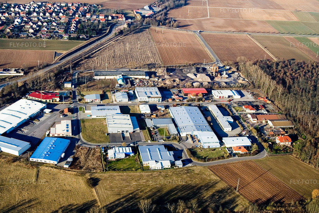 Luftbild: Gewerbegebiet Froße Ahlmühle in Rohrbach im Bundesland Rheinland-Pfalz in Deutschland. Foto: IMG_9284.jpg vom 09.02.2008 durch Werner Riehm/FLY-FOTO.de