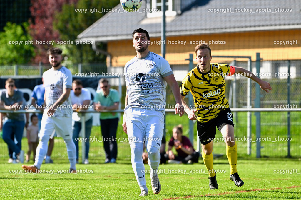 SC Magdalen vs. FC Faakersee | #9 Mario Dolinar SC Magdalen, #23 Roman Adunka FC Faakersee, SC Magdalen vs. FC Faakersee, SC Magdalen vs. FC Faakersee am 14.04.2024 in Villach (Sportplatz St. Magdalen), Austria, (Photo by Bernd Stefan)