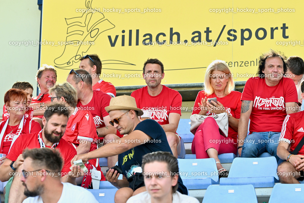 ATUS Velden vs. GAK | Besucher Stadion Lind, GAK Fans, ATUS Velden vs. GAK, ATUS Velden vs. GAK am 26.07.2024 in Villach (Stadion Lind), Austria, (Photo by Bernd Stefan)