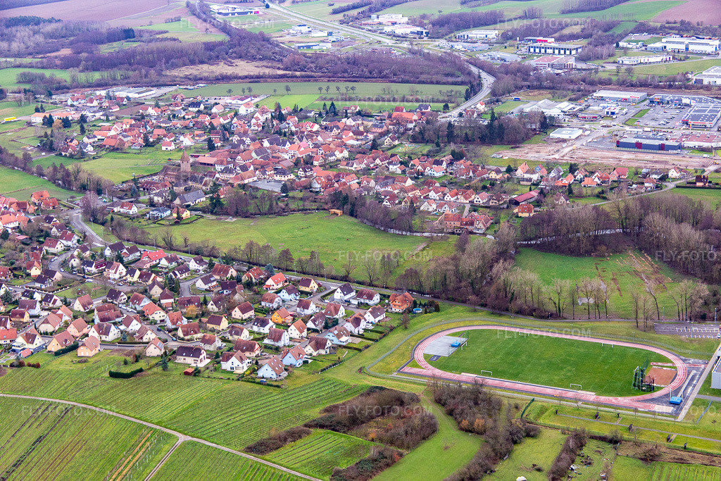 Aerial view: View of the town in the district Altenstadt in Wissembourg in the state Bas-Rhin, France.Photo: IMG_085827.jpg taken on 01/08/2016 by Werner Riehm/FLY-FOTO.comResolution of the original: 5472 x 3648 px