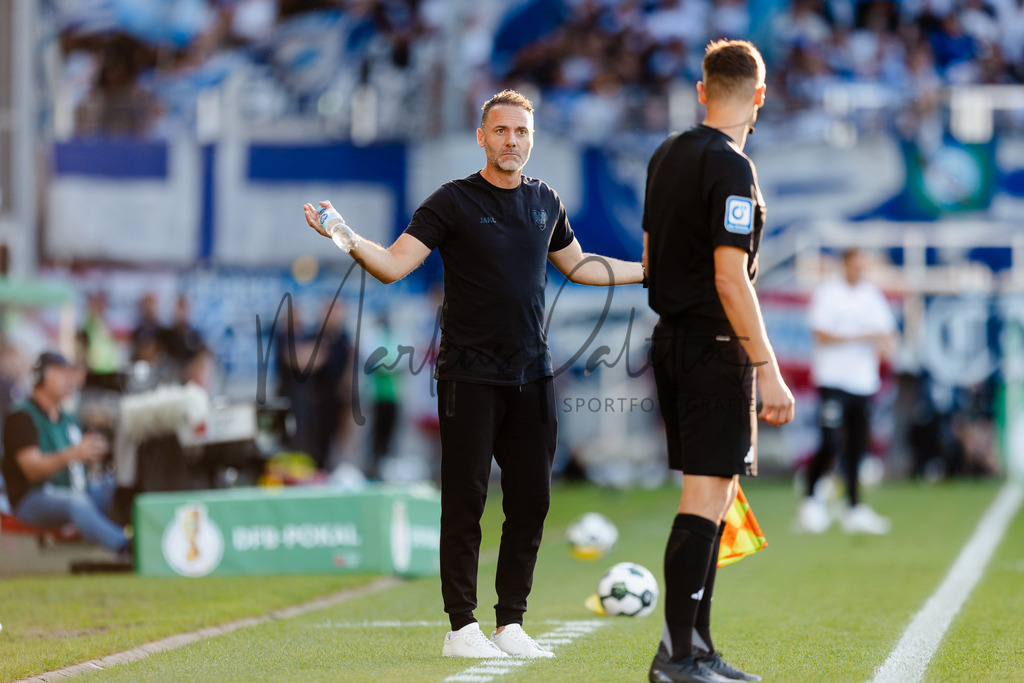 DFB-Pokal 2025/2026, 1. Runde: SC Preußen Münster - Hertha BSC Berlin | Münster, 18.08.2025: DFB-Pokal 2025/2026, 1. Runde, SC Preußen Münster gegen Hertha BSC Berlin im LVM-Preußenstadion in Münster.(Foto: sportfotografie.ms | Markus Paletta) - Realisiert mit Pictrs.com