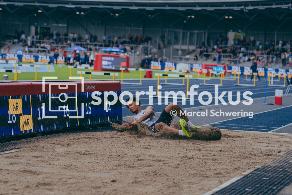 Deutsche Meisterschaften der Frauen und Männer 2026 | Joel Yamah, SCC Berlin, Dreisprüngen, Deutsche Meisterschaften der Frauen und Männer 2026, Lohrheidestadion Bochum-Wattenscheid, 26.07.2026. Foto: Marcel Schwering / sportimfokus - Realisiert mit Pictrs.com