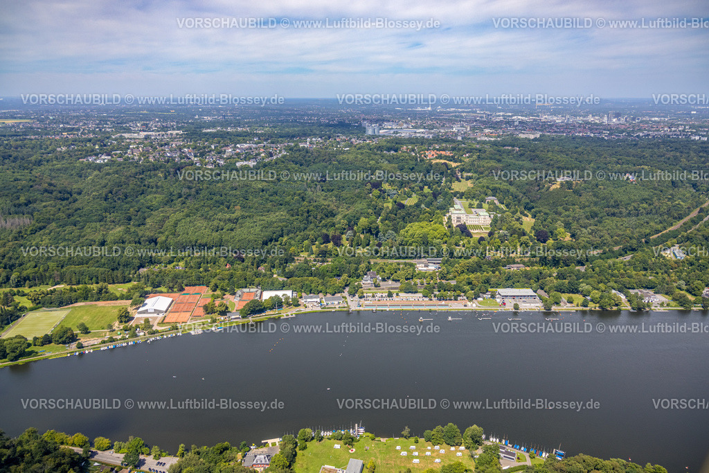 Essen230708062 | Luftbild, Villa Hügel im Kruppwald am Baldeneysee, Bredeney, Essen, Ruhrgebiet, Nordrhein-Westfalen, Deutschland