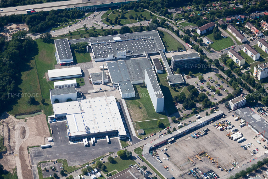 Luftbild: Werksgelände Dr. Oetker Professional in Ettlingen im Bundesland Baden-Württemberg in Deutschland. Foto: IMG_42352.jpg vom 27.06.2011 durch Werner Riehm/FLY-FOTO.de