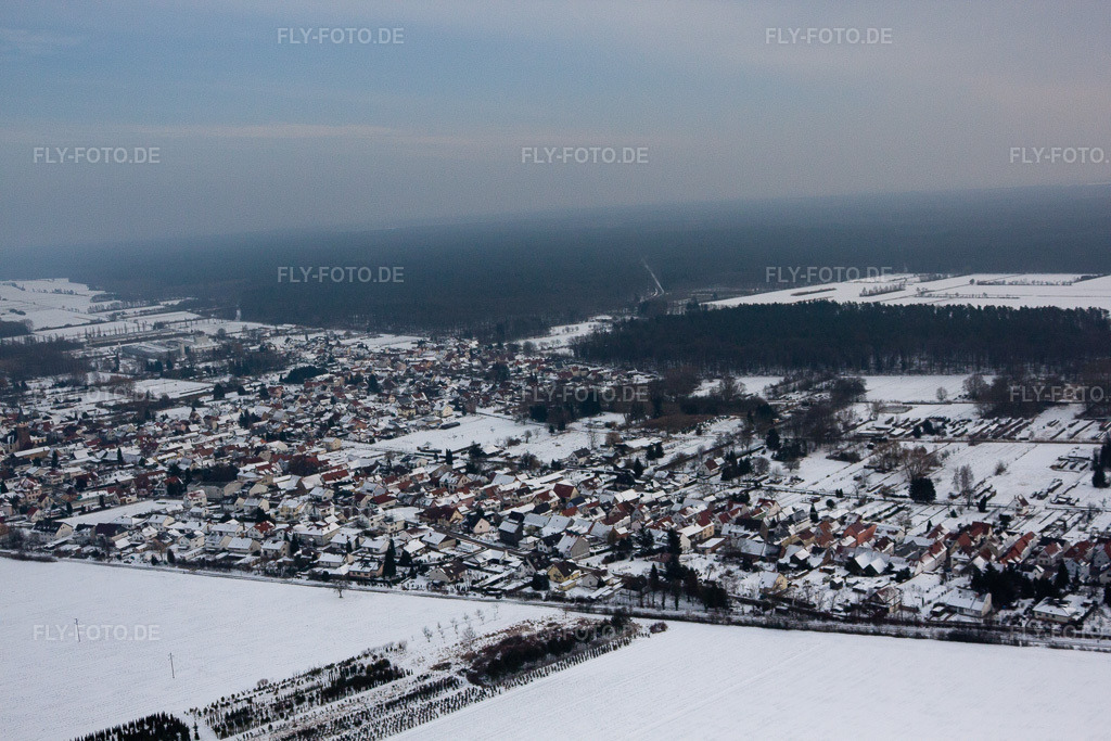 Luftbild: Ortsansicht im Ortsteil Schaidt in Wörth im Bundesland Rheinland-Pfalz in Deutschland. Foto: IMG_23633.jpg vom 16.01.2010 durch Werner Riehm/FLY-FOTO.de