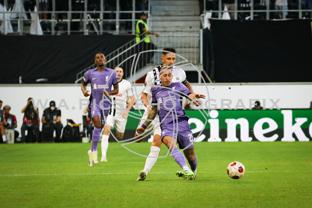 LASK Linz - FC Liverpool | LINZ,AUSTRIA,21.SEPT.23 - UEFA Europa League, LASK Linz - FC Liverpool, Image shows: Kostas Tsimikas (Liverpool FC).
Photo: Sportmediapics.com/ Andreas Willdoner