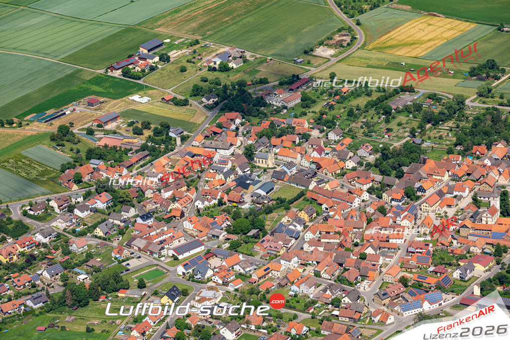 Das Luftbild der Stadt Aidhausen wurde 2019 vom Flugzeug heraus erstellt (keine Drohne) Aufnahmehöhe ca.400 Meter- hohe Auflösung- beste Druck-Qualität garantiert!