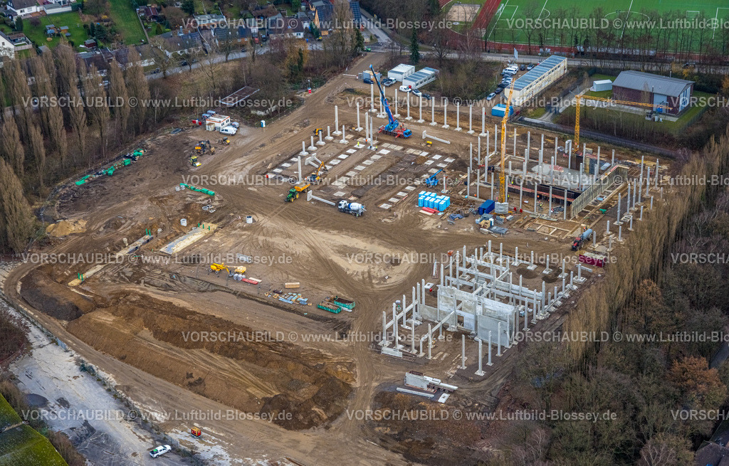 Heiligenhaus251201423 | Luftbild, Baustelle für Zollamt nach Abriss THW Areal Talburgstraße, Heiligenhaus, Bergisches Land, Nordrhein-Westfalen, Deutschland