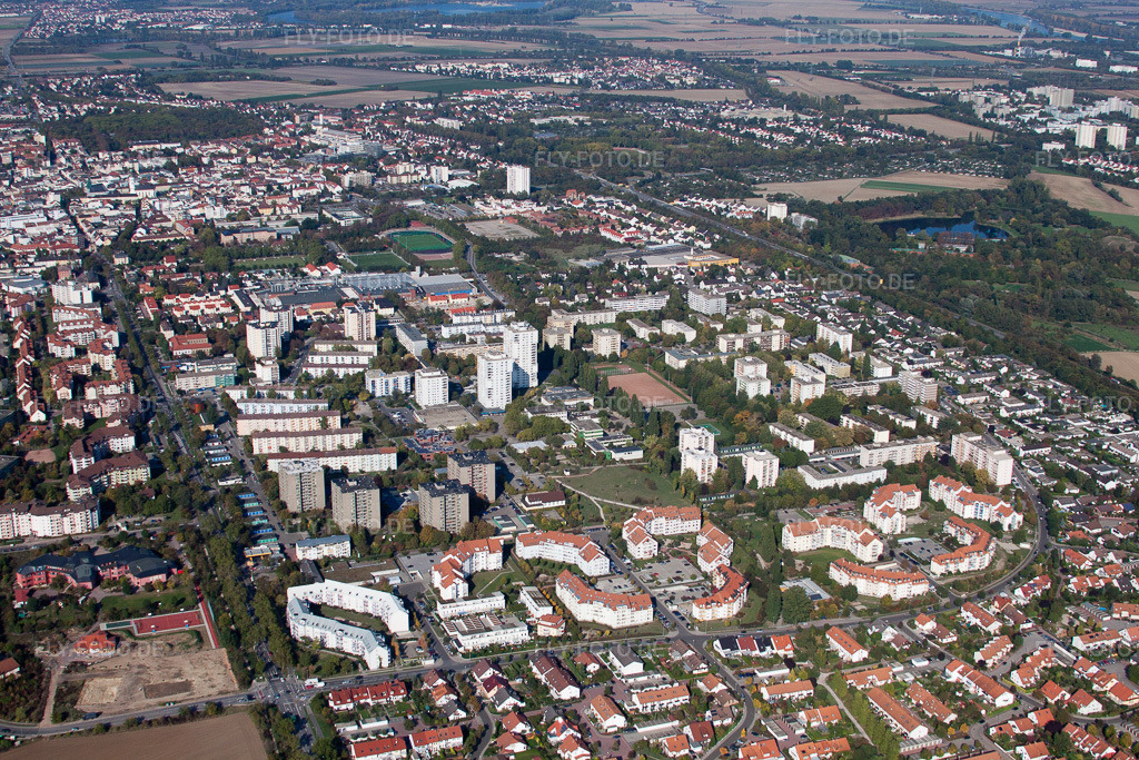 Luftbild: Frankenthal Süd, Albrecht-Dürer-Ring in Frankenthal im Bundesland Rheinland-Pfalz in Deutschland. Foto: IMG_21883.jpg vom 09.10.2009 durch Werner Riehm/FLY-FOTO.de