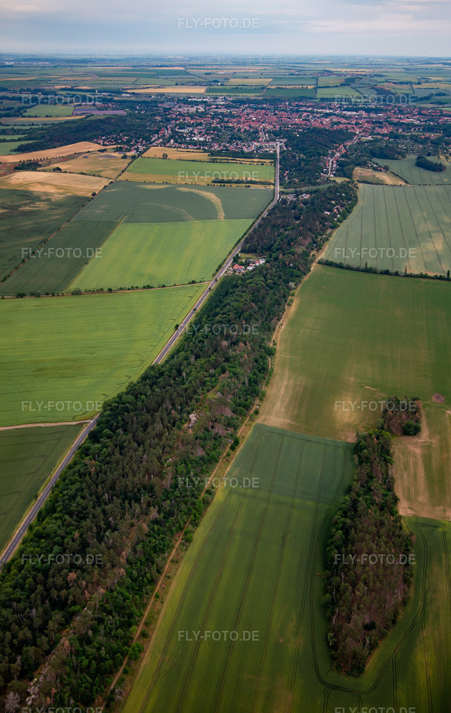 Luftbild: Westerhäuser Straße in Quedlinburg im Bundesland Sachsen-Anhalt in Deutschland. Foto: IMG_136454.jpg vom 16.06.2023 durch Werner Riehm/FLY-FOTO.de