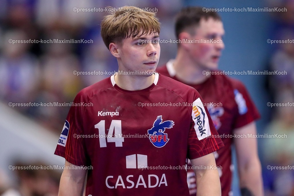 Gum25042501073 | 25.04.2025, Handball, HBL, VfL Gummersbach - 1. VfL Potsdam, Schwalbe-Arena: Max Günther (VfL Potsdam #14) 
