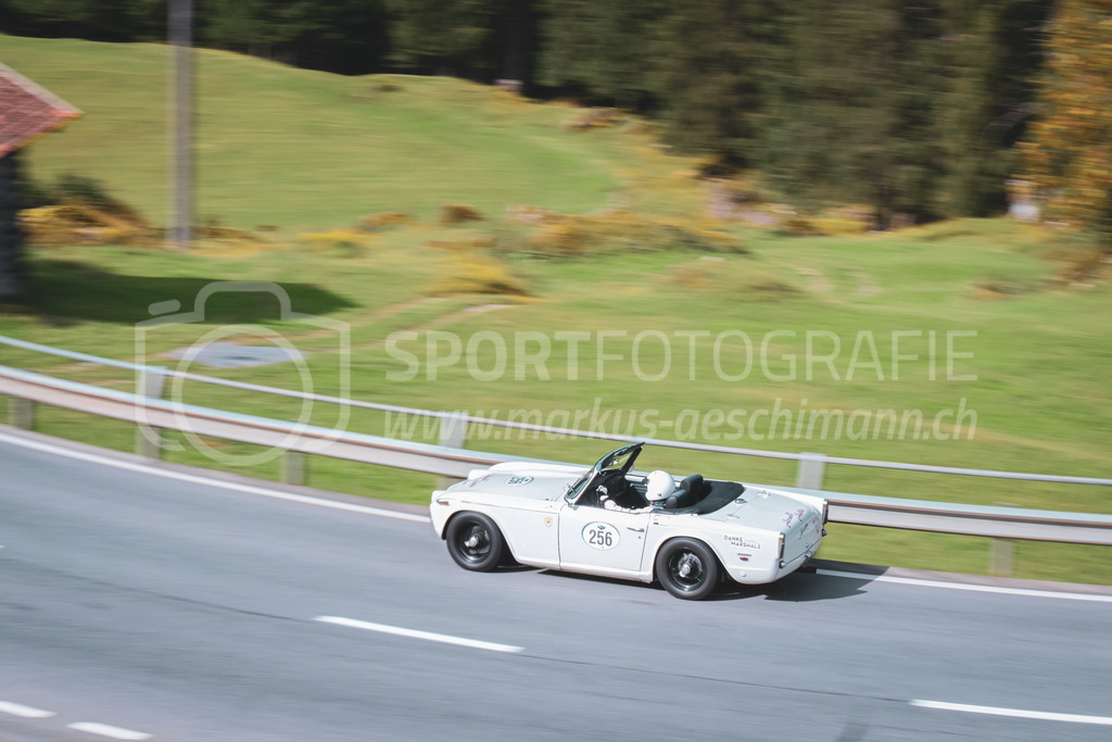 21. Arosa ClassicCar 2025 - 7. =September= 2025 | Hitsch Leu aus Arosa (SUI) in einem Triumph TR 5 aus dem Jahre 1968 mit Startnummer 256 am Arosa ClassicCar 2025 in der Kategorie Classic Trophy..@arosaclassiccar, @arosa.official, #arosaclassiccar, #arosa, #76curves, #classiccarBild: Sportfotografie Markus Aeschimann | www.markus-aeschimann.ch - Realisiert mit Pictrs.com